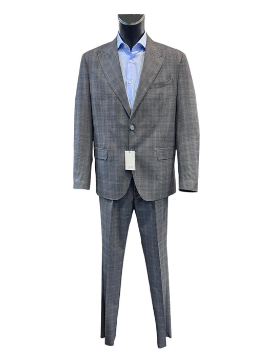 Suit 0909 Men - Gray with burgundy stripes